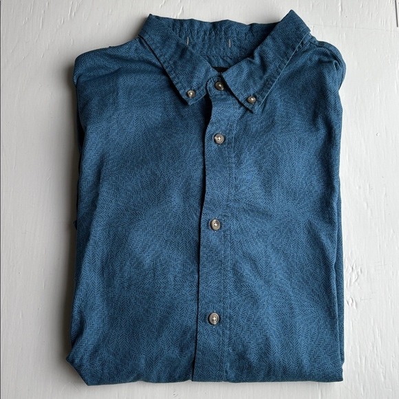 Banana Republic Mens 100% Cotton Slim Fit Blue Button Down Short Sleeve Shirt XL - Picture 11 of 12